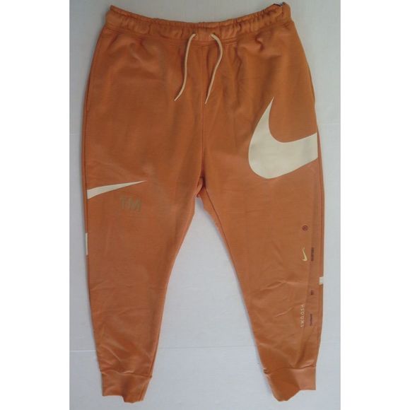 Nike DD6001 808 Men's Sz L Hot Curry Sportswear Swoosh Semi-Brushed Back Joggers - Picture 1 of 12
